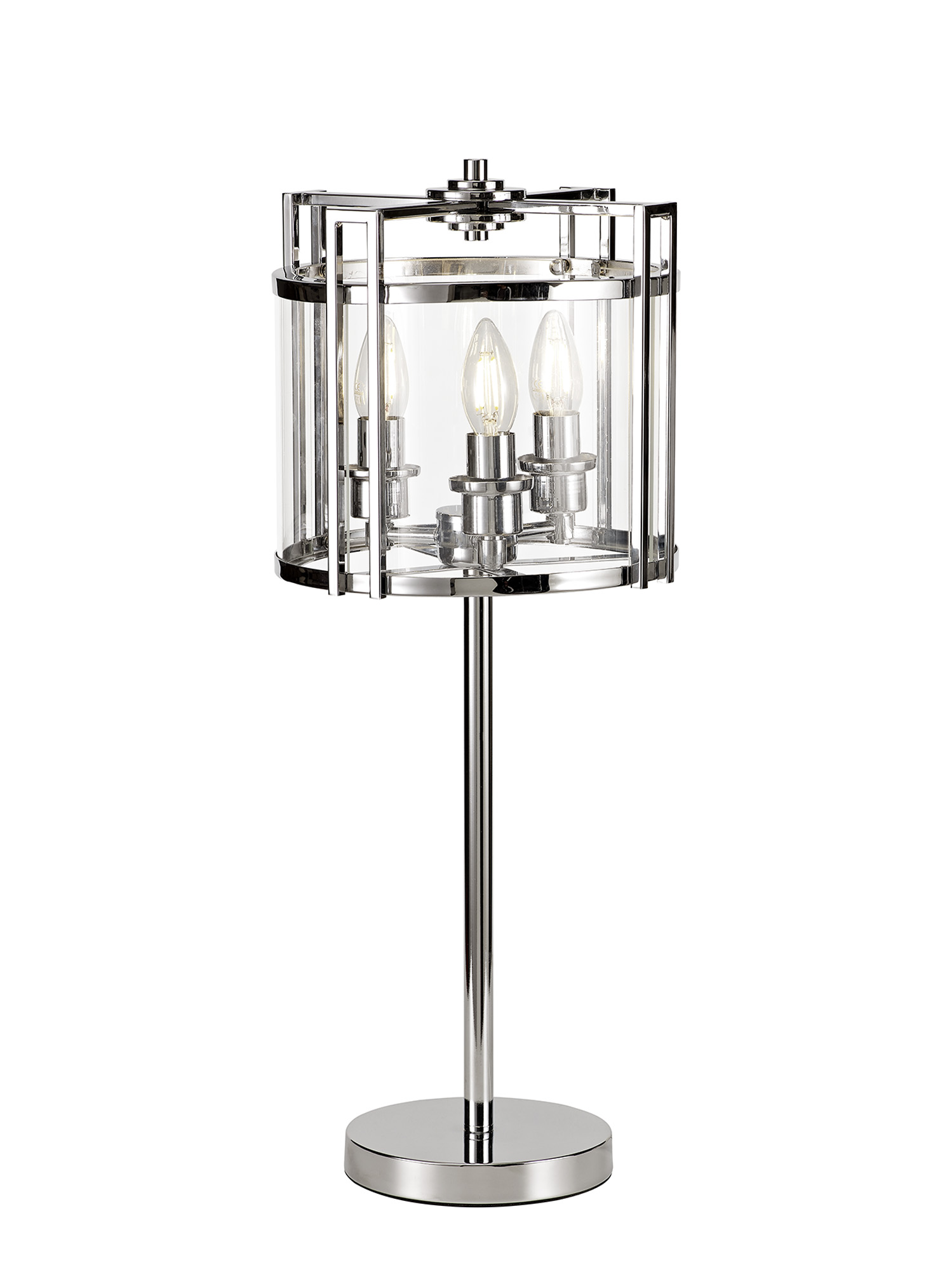 IL31087  Eaton 64cm Table Lamp 3 Light Polished Chrome